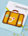 Spellbinders - We All Have Baggage Collection - Clear Stamps & Dies - Retro Suitcase and Sentiments-ScrapbookPal