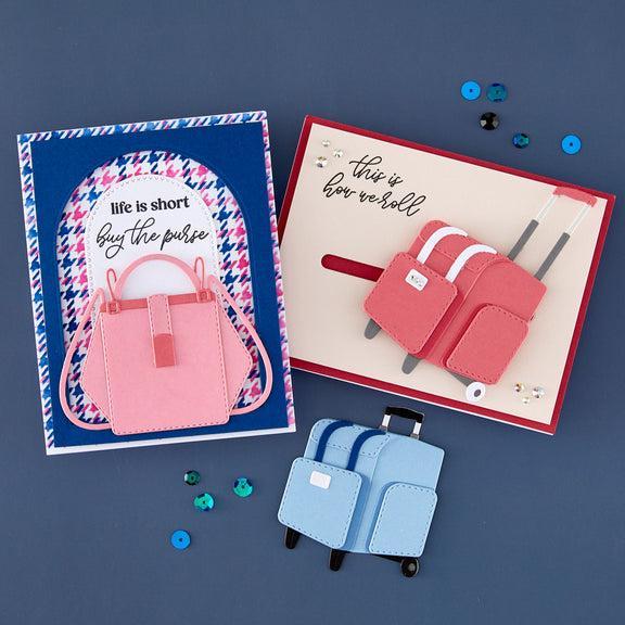 Spellbinders - We All Have Baggage Collection - Dies - Rolling Craft Tote-ScrapbookPal