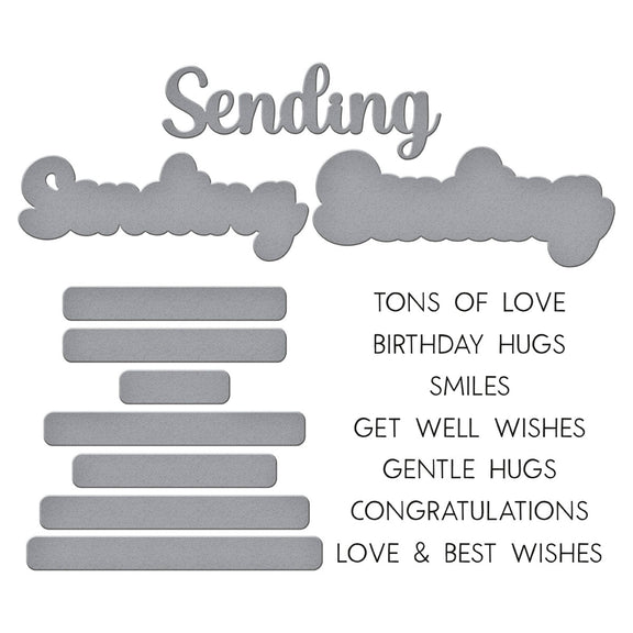 Spellbinders - Wildflowers Collection - Clear Stamps &amp; Dies - Sending Smiles Sentiments-ScrapbookPal