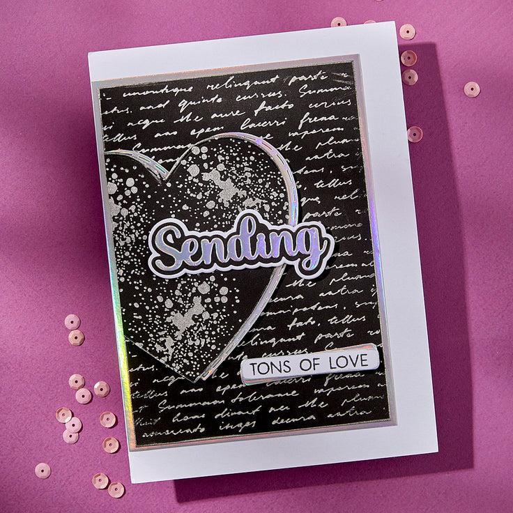 Spellbinders - Wildflowers Collection - Clear Stamps &amp; Dies - Sending Smiles Sentiments-ScrapbookPal