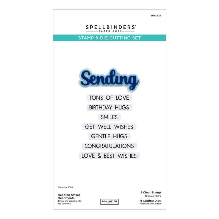 Spellbinders - Wildflowers Collection - Clear Stamps &amp; Dies - Sending Smiles Sentiments-ScrapbookPal