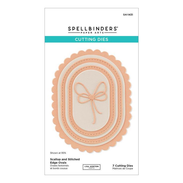 Spellbinders - Wildflowers Collection - Dies - Scallop and Stitched Edge Ovals-ScrapbookPal