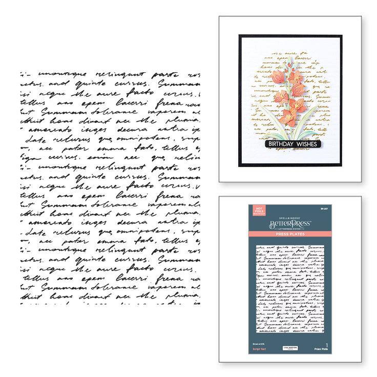 Spellbinders - Wildflowers Collection - Press Plates - Script Text-ScrapbookPal