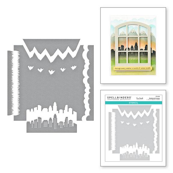 Spellbinders - Windows with a View - Stencils - Background Scapes-ScrapbookPal