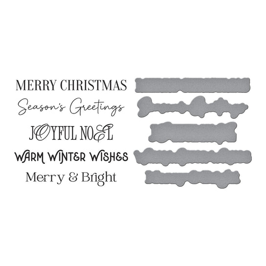 Spellbinders - Wonderland Collection - Press Plates &amp; Dies - Merry Messages-ScrapbookPal