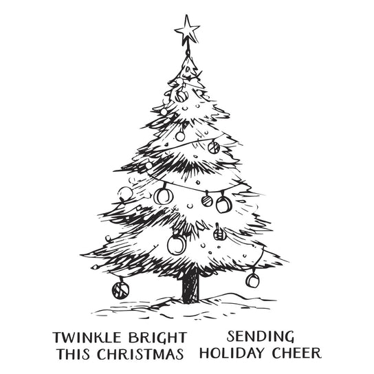 Spellbinders - Wonderland Collection - Registration Press Plates - Twinkle Bright Tree-ScrapbookPal