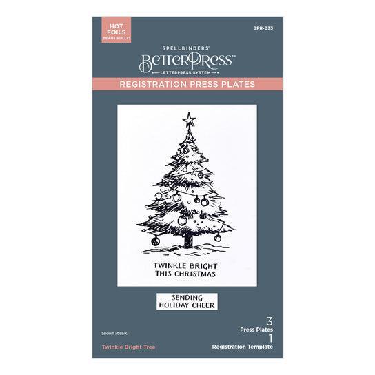 Spellbinders - Wonderland Collection - Registration Press Plates - Twinkle Bright Tree-ScrapbookPal