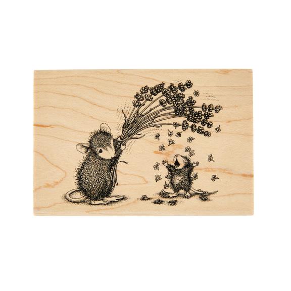 Spellbinders - Wood Mount Stamps - House-Mouse Flower Shower-ScrapbookPal