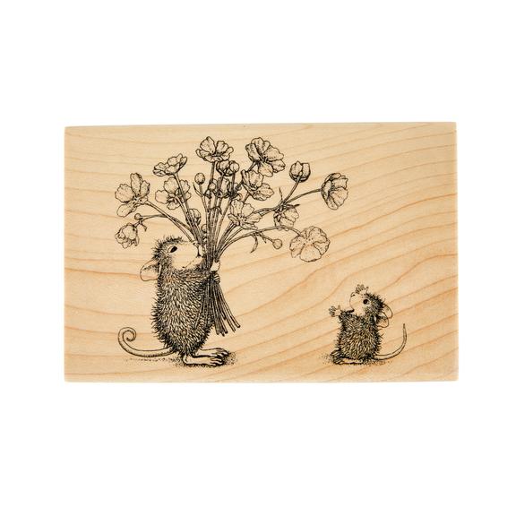 Spellbinders - Wood Mount Stamps - House-Mouse Rare Bloom-ScrapbookPal