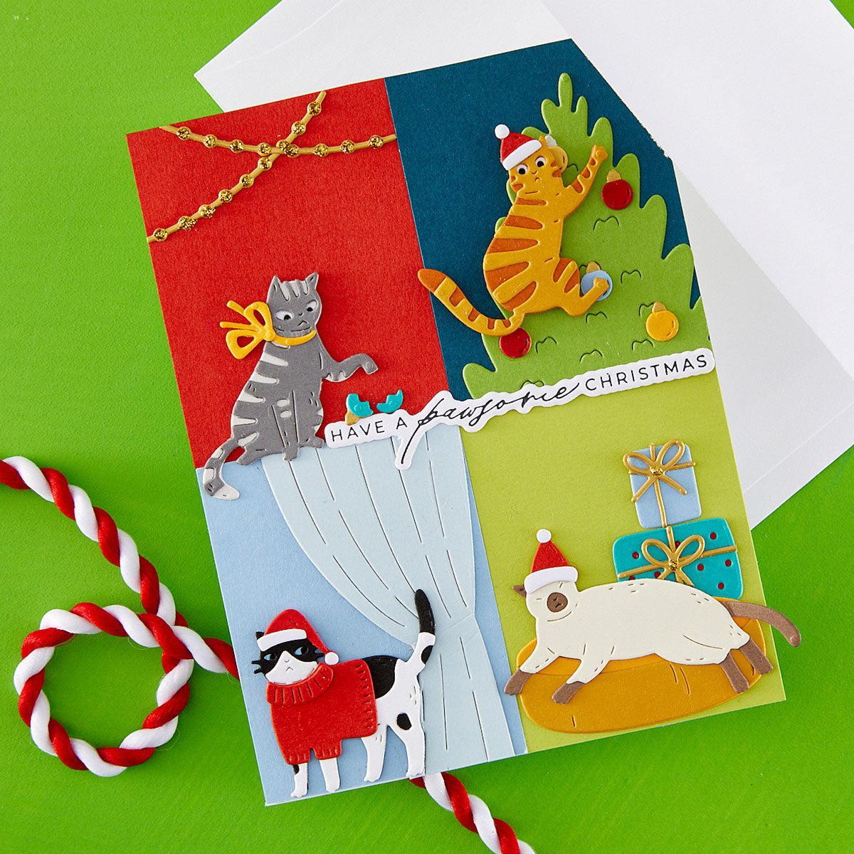 Spellbinders - Yana's Christmas Cats Collection - Dies - Christmas Cats-ScrapbookPal