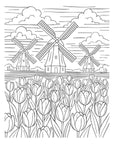 Spellbinders - Yana's Tulips Collection - Letterpress + Foil Plate - Windmills and Tulips-ScrapbookPal