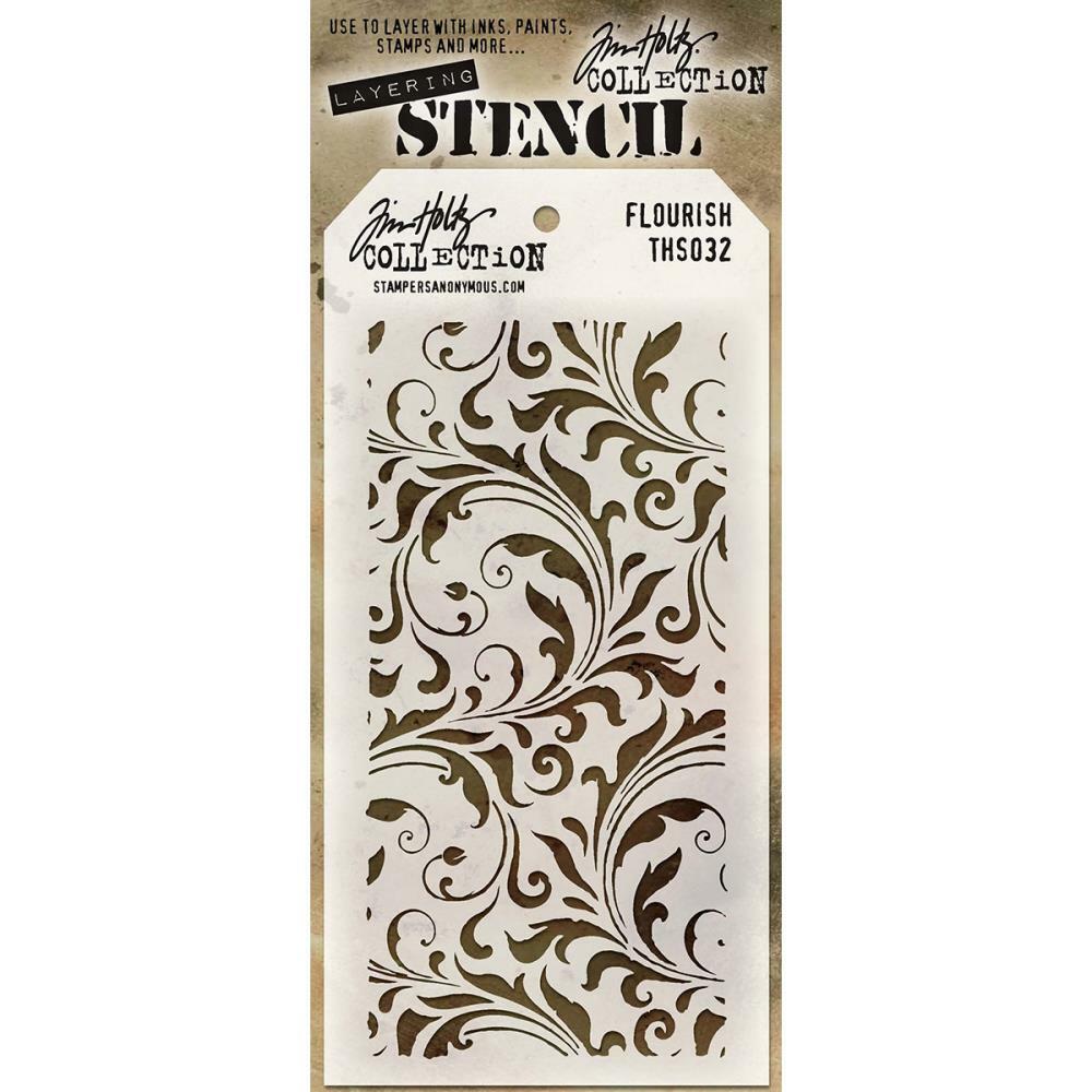 Stampers Anonymous - Tim Holtz Layered Stencil - Flourish-ScrapbookPal