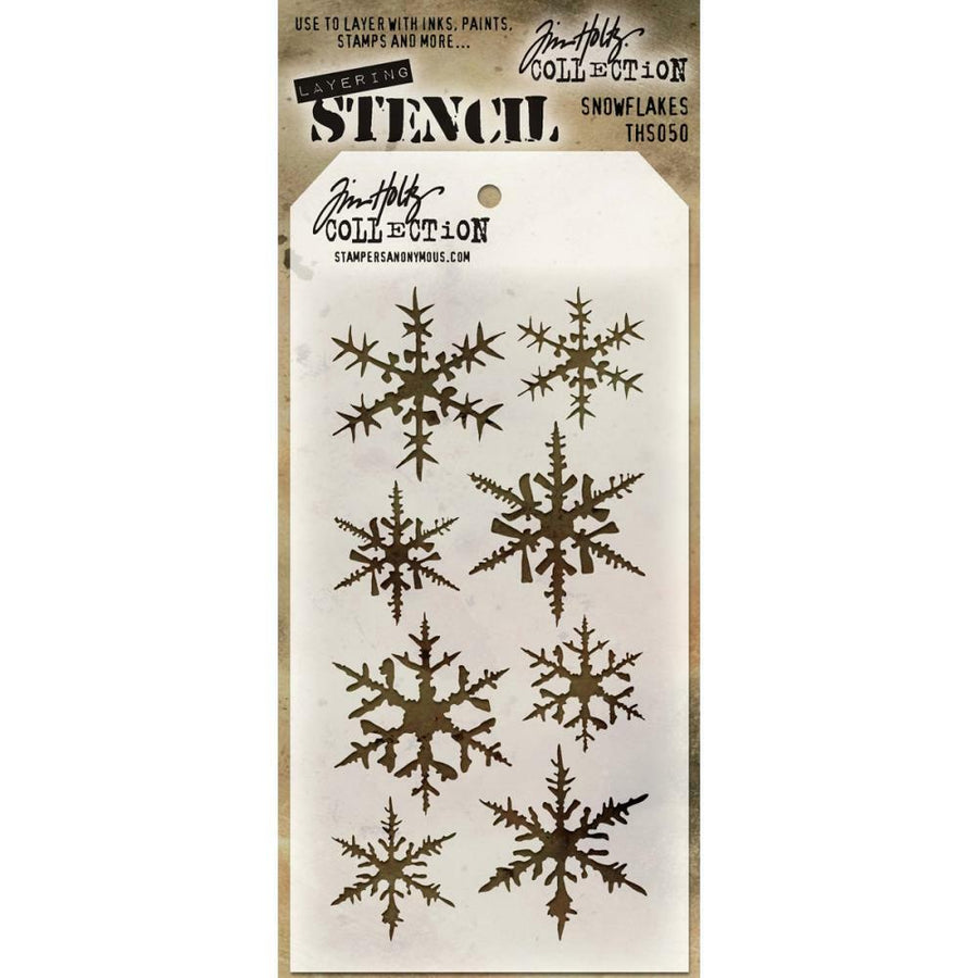 Stampers Anonymous - Tim Holtz Layered Stencil - Snowflakes-ScrapbookPal