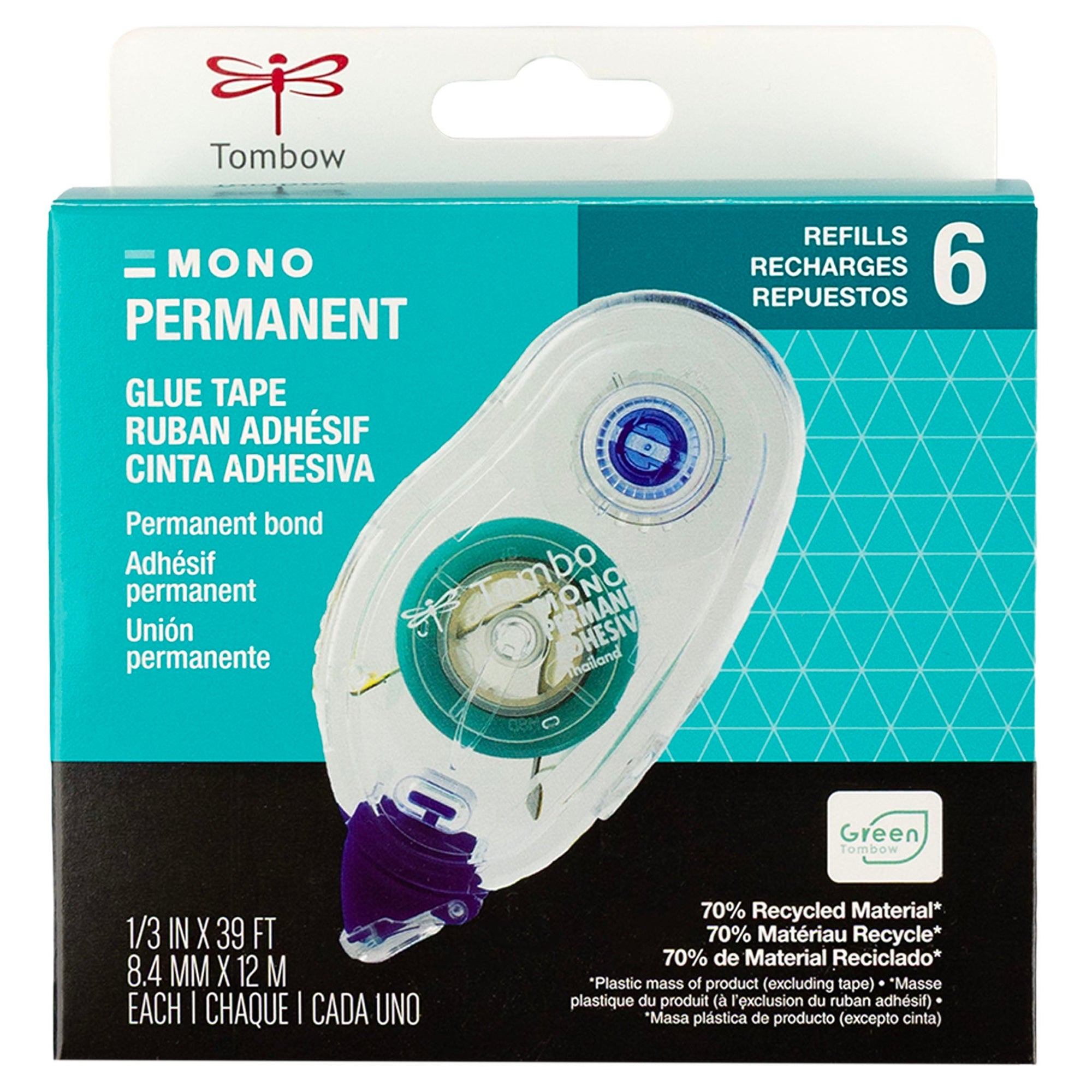 Tombow - Mono Adhesive Permanent - Refill, 6 pk