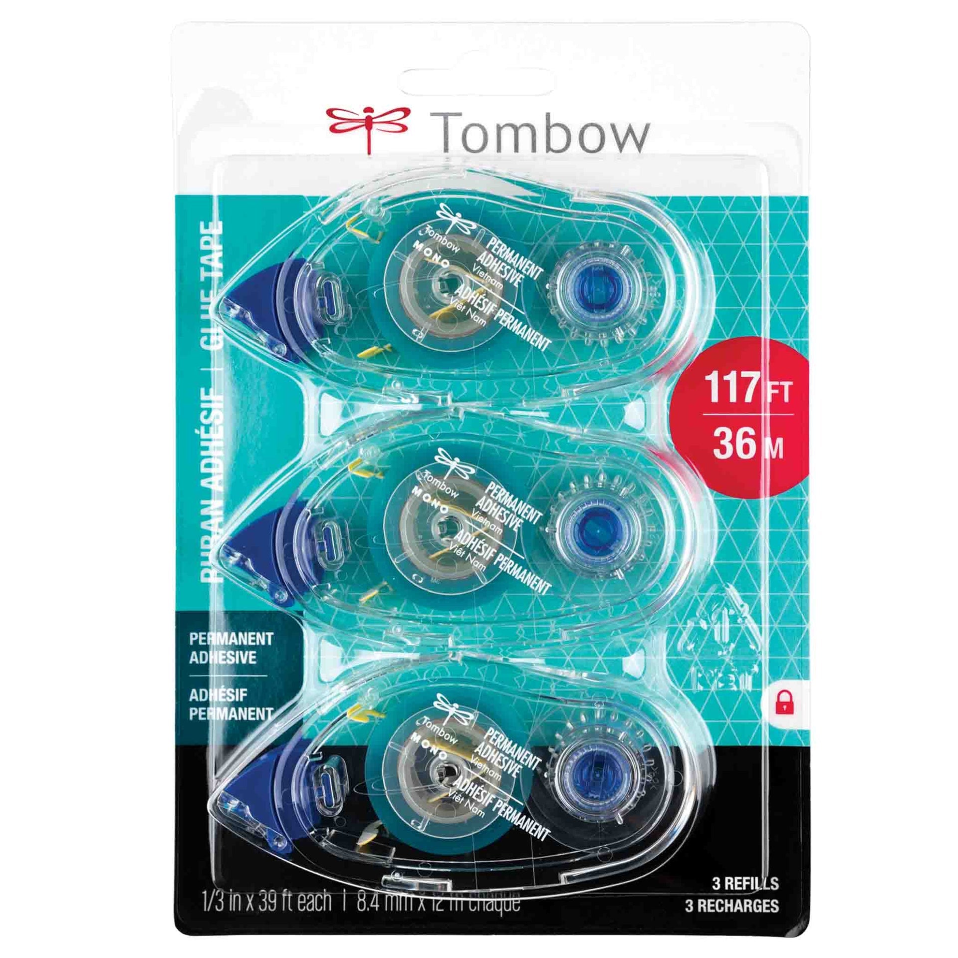Tombow - Mono Adhesive Permanent - Refill, 3 pk-ScrapbookPal