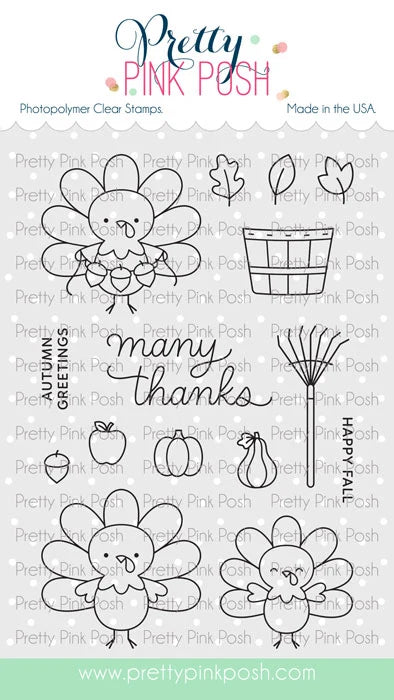 Pretty Pink Posh - Clear Stamps - Turkey Friends