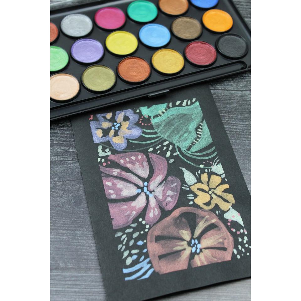 Yasutomo - Niji Pearlescent Watercolor - 21 Color Palette-ScrapbookPal