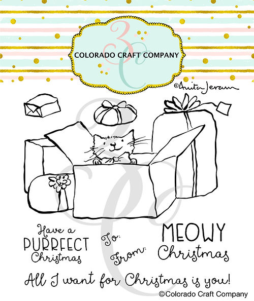 Colorado Craft Company - Clear Stamps - Anita Jeram - Meowy Christmas