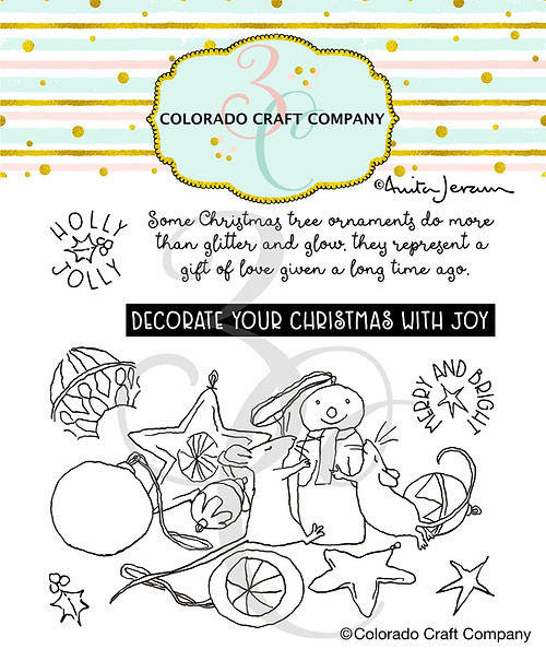 Colorado Craft Company - Clear Stamps - Anita Jeram - Mice Ornaments