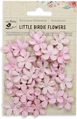 Little Birdie - Pearl Petite Paper Flowers - Pink