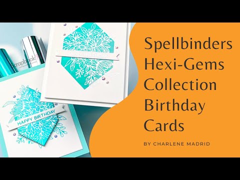 Spellbinders - Hexi-Gems Collection - Glimmer Hot Foil Plate & Die Set - Hexi-Gem Sentiments