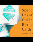 Spellbinders - Hexi-Gems Collection - Glimmer Hot Foil Plate & Die Set - Hexi-Gem Blooms