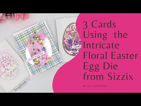 Sizzix - Thinlits Dies - Intricate Floral Easter Egg