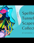 Spellbinders - Tunnel Scapes Collection - Clear Stamps - Typewriter Adventure Sentiments