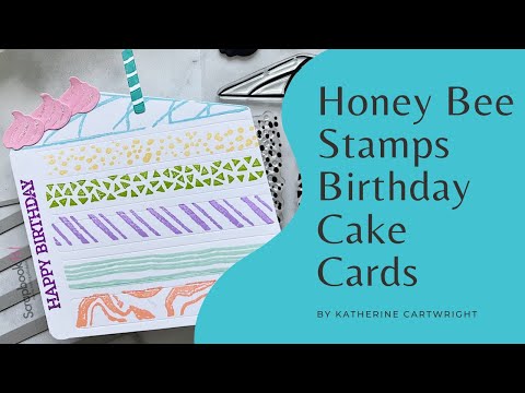 Honey Bee Stamps - Honey Cuts - Birthday Cake A2 Card Base