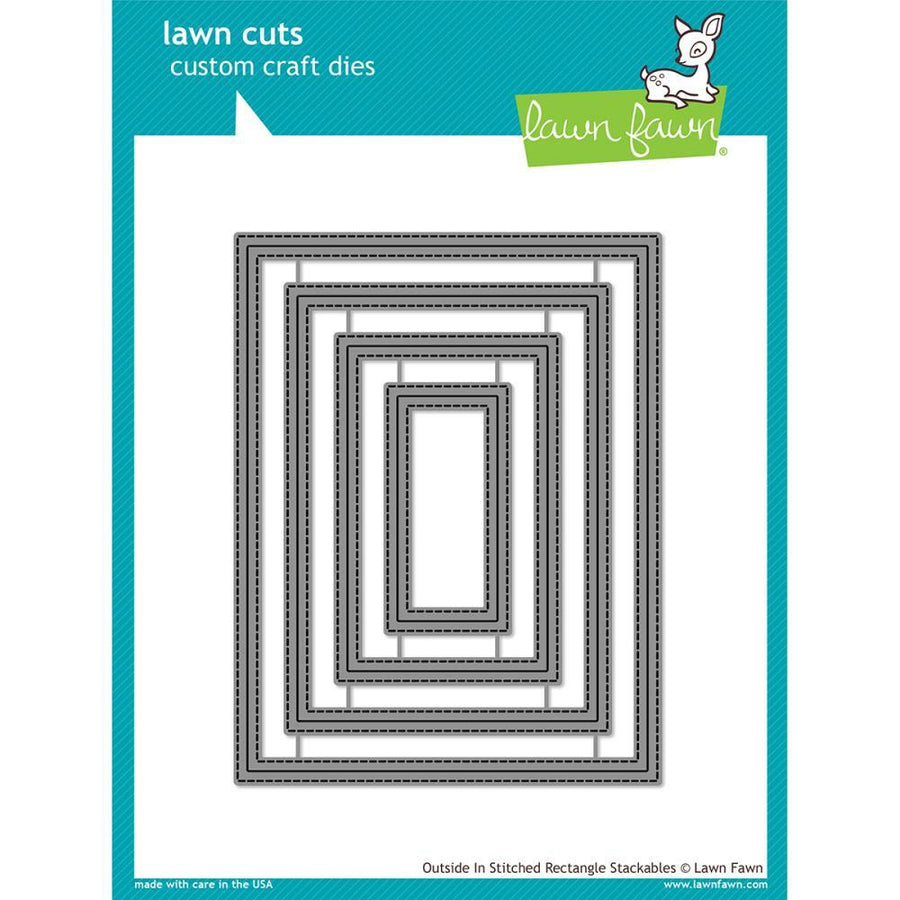 Lawn Fawn - Lawn Cuts - Outside In Stitched Rectangle Stackables