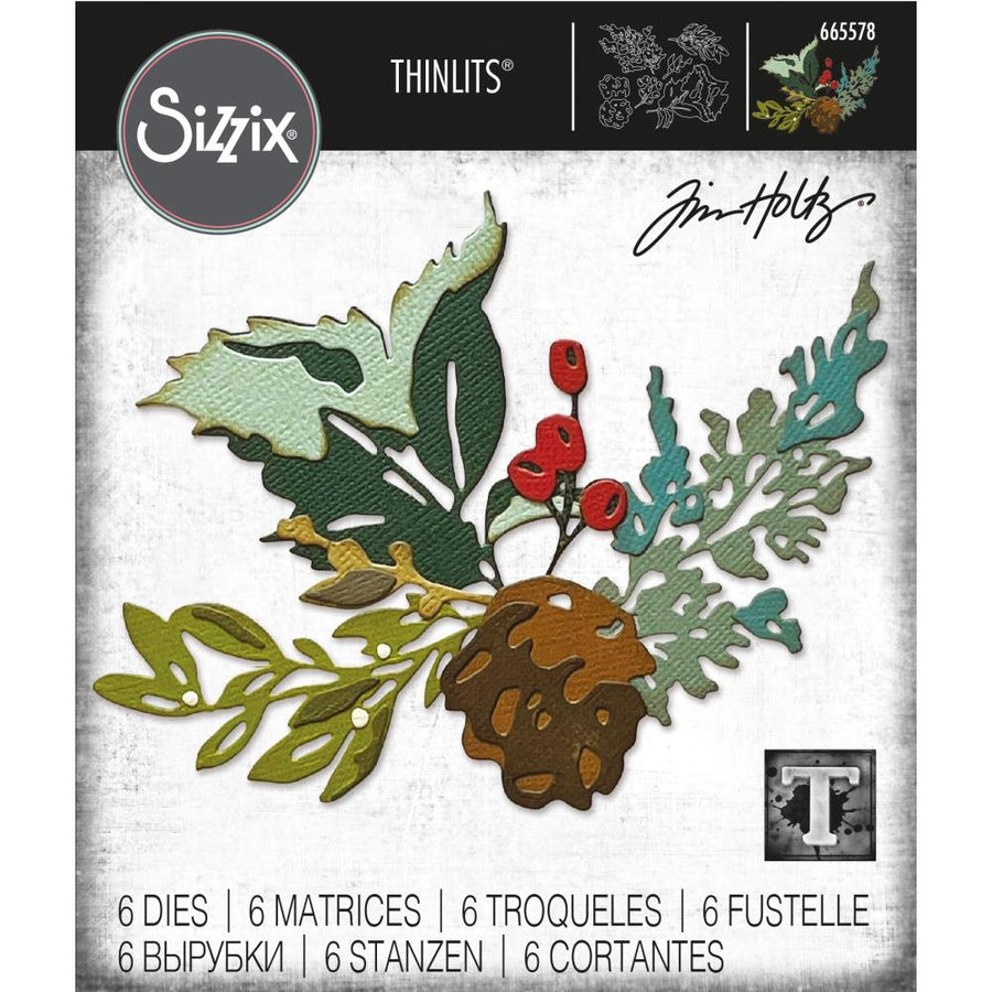 Sizzix - Tim Holtz - Thinlits Dies - Holiday Brushstroke #2