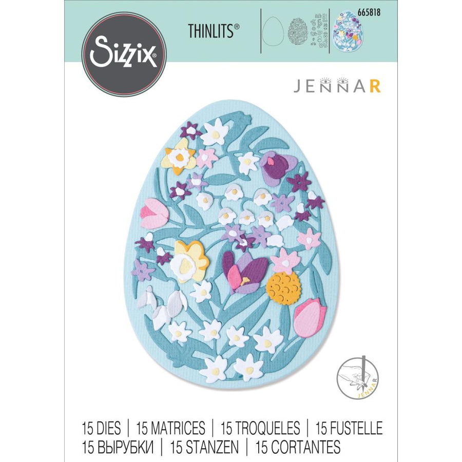 Sizzix - Thinlits Dies - Intricate Floral Easter Egg