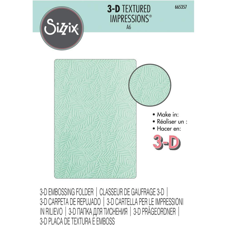 Sizzix - 3-D Textured Impressions Embossing Folder - Leaf Pattern