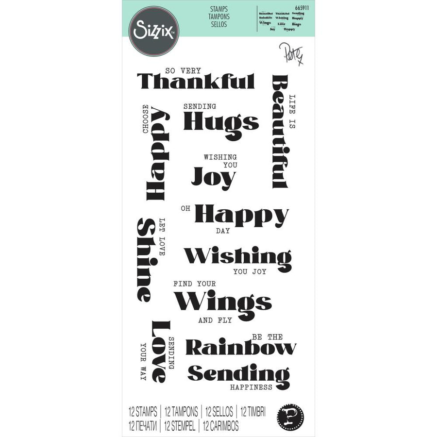 Sizzix - Clear Stamps - Good Vibes #4