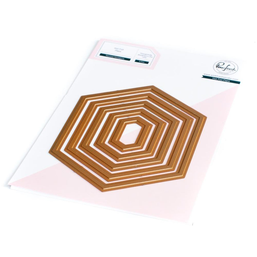 Pinkfresh Studio - Hot Foil Plate - Nested Hexagons