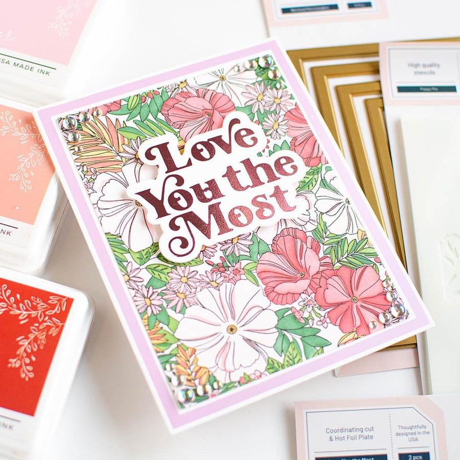 Pinkfresh Studio - Hot Foil Plate & Die Set - Love You The Most