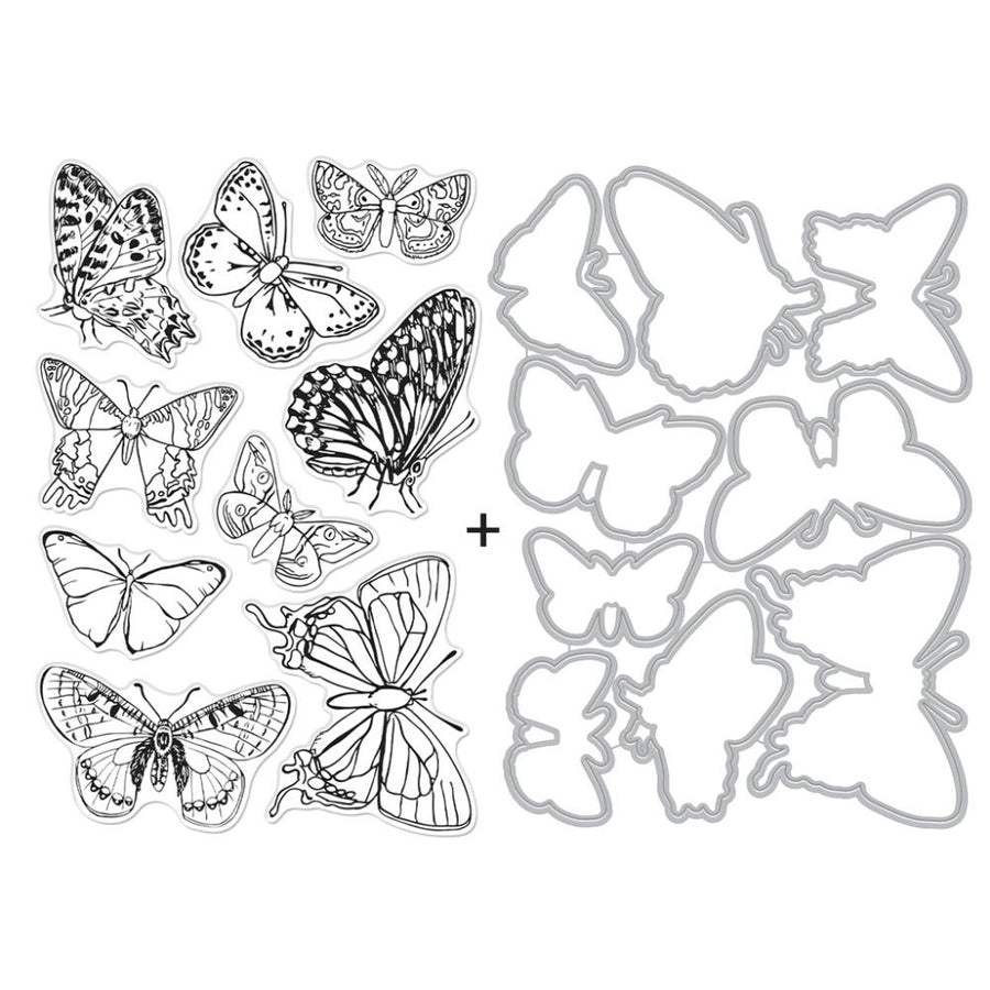 Hero Arts - Clear Stamps & Dies - Beautiful Butterflies
