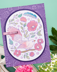 Spellbinders - Stylish Ovals Collection - Stencils - Stylish Oval Floral Bird Layering