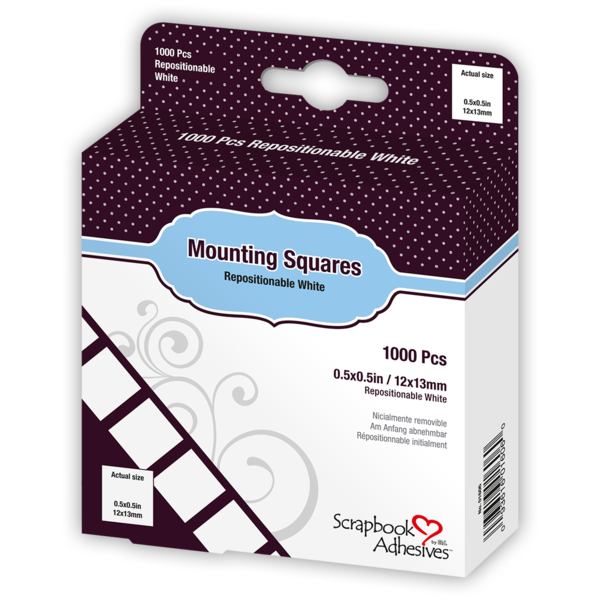 3L - Scrapbook Adhesives - Mounting Squares - Repositionable, 1,000 pk