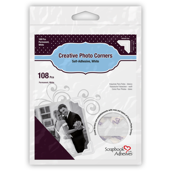 3L - Scrapbook Adhesives - Photo Corners - White