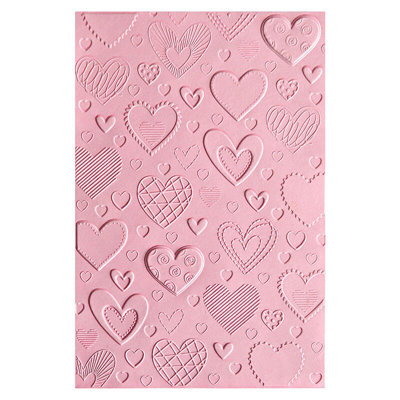 Sizzix - 3-D Textured Impressions Embossing Folder - Hearts by Courtney Chilson