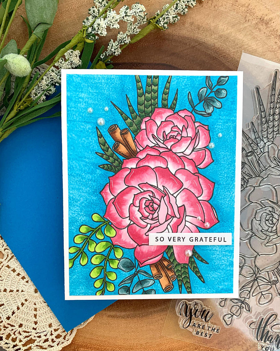 Gina K. Designs - Clear Stamps - Succulent Spray