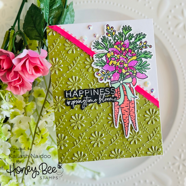 Honey Bee Stamps - Clear Stamps - Garden Bouquet
