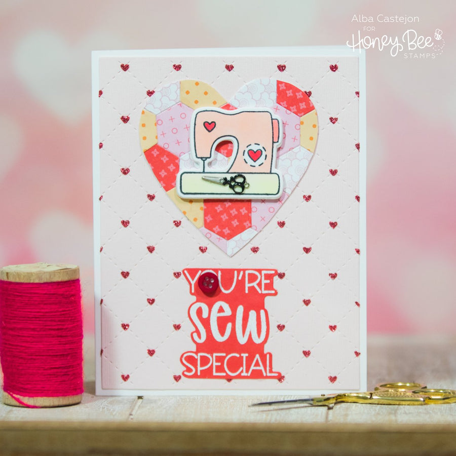 Honey Bee Stamps - Stencils - Quilted Hearts & Dots