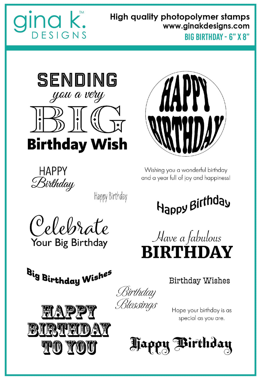 Gina K. Designs - Clear Stamps - Big Birthday