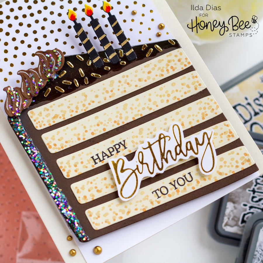 Honey Bee Stamps - Hot Foil Plate - Birthday