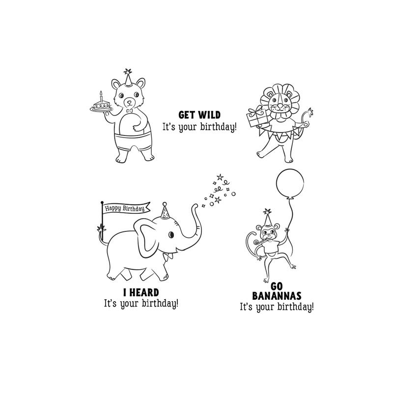 Hero Arts - Clear Stamps - Party Animals