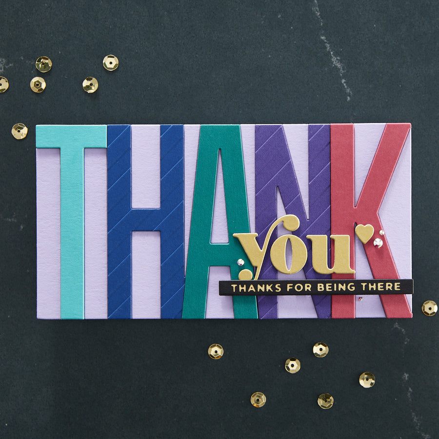 Spellbinders - Be Bold Color Block Words Collection - Dies - Be Bold Color Block Thank You