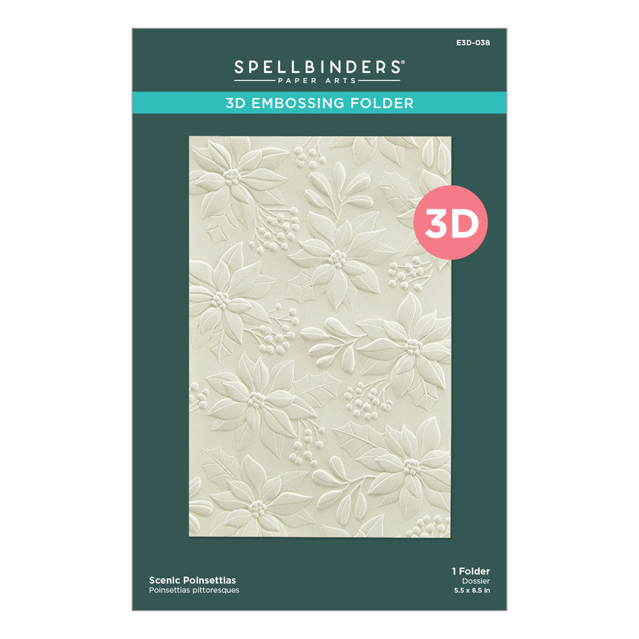 Spellbinders - 3D Embossing Folder - Scenic Poinsettias