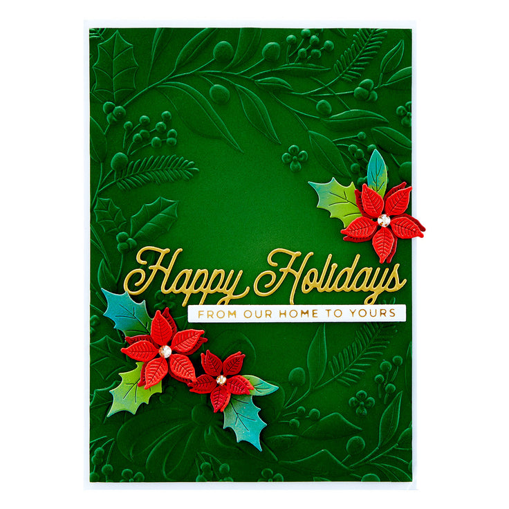 Spellbinders - Christmas Collection - 3D Embossing Folder - Holiday Floral Swag